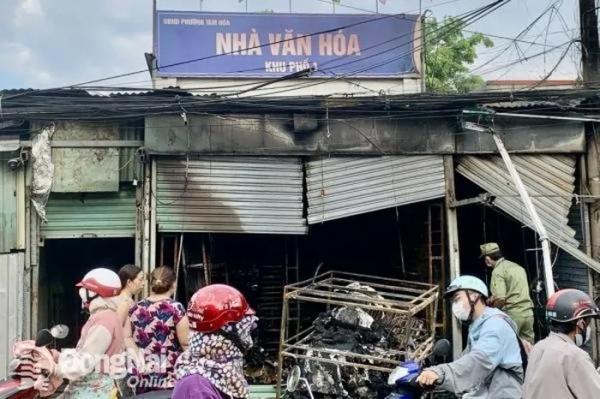 Nhà văn hóa khu phố 1 phường Tam Hòa bị cháy